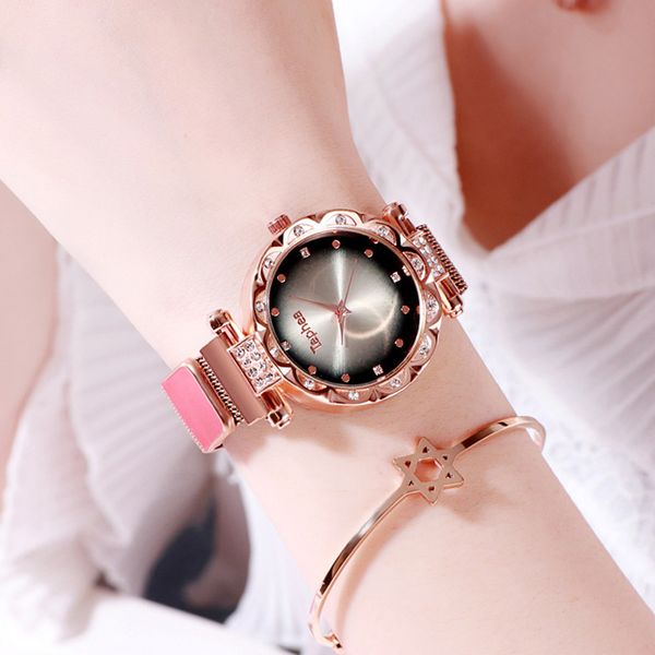 tephea luxury rose gold women bracelet watch 2019 starry sky ladies magnetic wristwatches quartz waterproof watch female clock, Slivery;brown
tephea luxury rose gold women bracelet watch 2019 starry sky ladies magnetic wristwatches quartz waterproof watch female clock, Slivery;brown