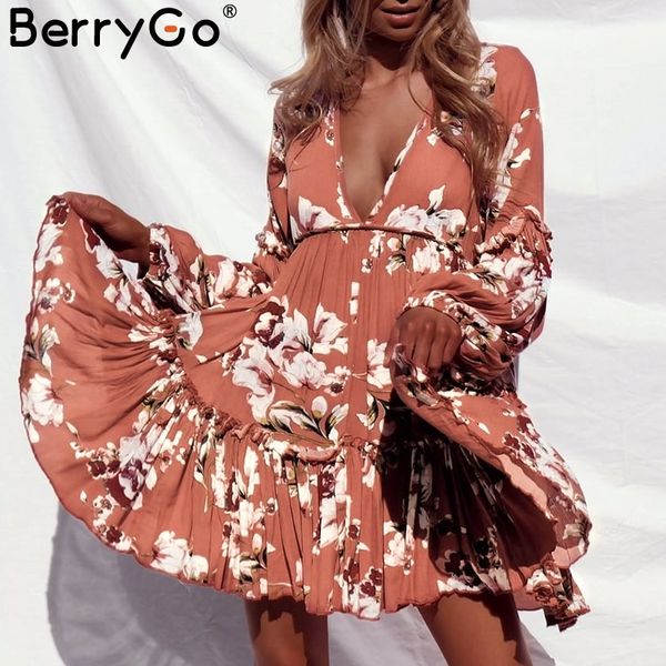 berrygo deep v neck summer dress women lantern sleeve floral print cotton dress beach casual short female femme 2019, Black;gray
berrygo deep v neck summer dress women lantern sleeve floral print cotton dress beach casual short female femme 2019, Black;gray