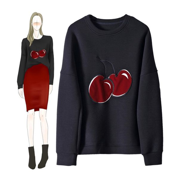 2019 new harajuku winter hoodie women loose sweatshirt autumn streetwear embroidered cherry fall hoodies pullovers, Black
2019 new harajuku winter hoodie women loose sweatshirt autumn streetwear embroidered cherry fall hoodies pullovers, Black