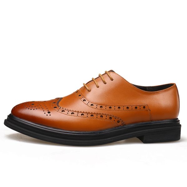 man dress shoes new brogue shoes men breathable leather party business dress pointed toe oxfords wedding k4-62, Black
man dress shoes new brogue shoes men breathable leather party business dress pointed toe oxfords wedding k4-62, Black
