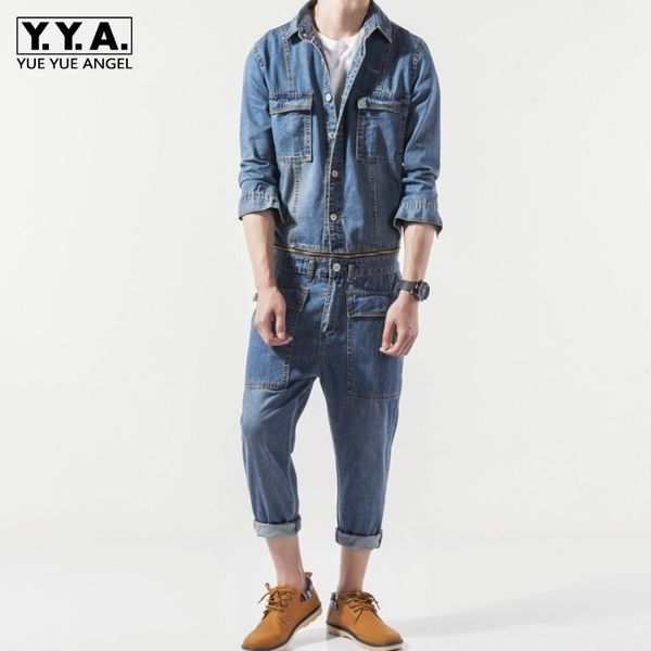 japan style vintage casual denim overalls men spring autumn slim jean jacket and pants 2 piece set detachable harajuku jumpsuit, Blue
japan style vintage casual denim overalls men spring autumn slim jean jacket and pants 2 piece set detachable harajuku jumpsuit, Blue