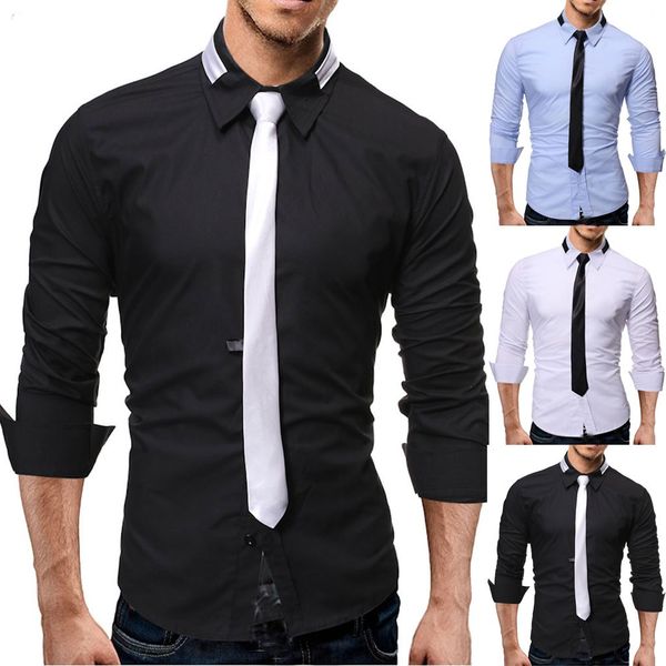 autumn splicing men's shirts business workwear blouse solid leisure long-sleeved office men's blouse camisa masculina, White;black
autumn splicing men's shirts business workwear blouse solid leisure long-sleeved office men's blouse camisa masculina, White;black