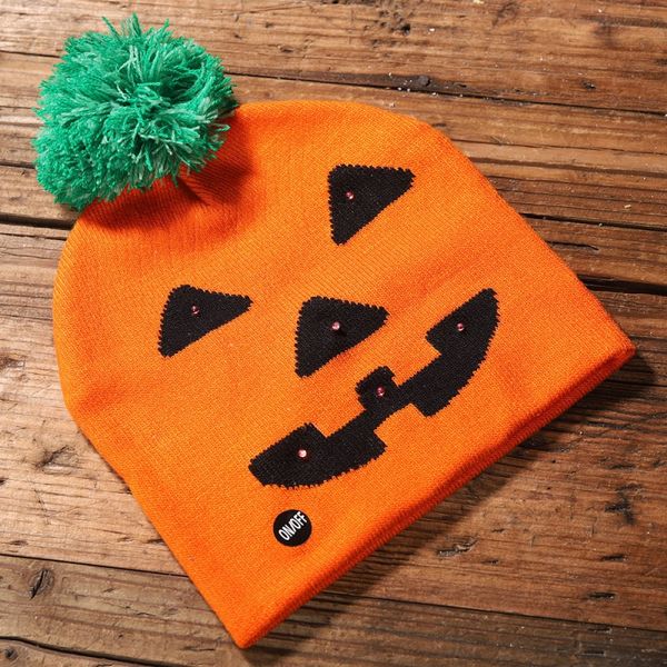 

halloween glowing hats for child beanies knitted cute hat autumn pumpkin ghost caps warmer casual cap for party supplies