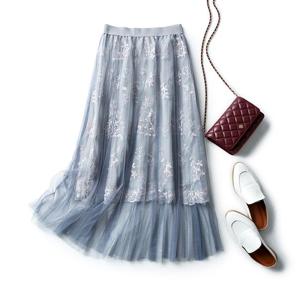 2020 new spring tulle skirts womens fashion shining star mesh tutu skirt pleated long skirts midi skirt saias faldas jupe femme, Black
2020 new spring tulle skirts womens fashion shining star mesh tutu skirt pleated long skirts midi skirt saias faldas jupe femme, Black