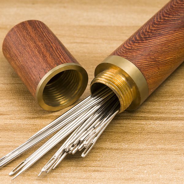 12pcs stainless steel self threading sewing needles blindman needle with wood potable needle case embroidery storage, Black
12pcs stainless steel self threading sewing needles blindman needle with wood potable needle case embroidery storage, Black