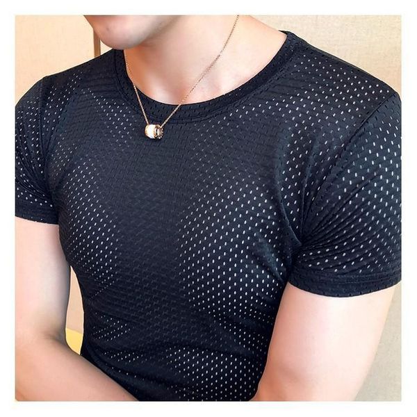 fashion lead new men's transparent mesh t-shirts male short sleeve hollow out t shirt summer casual fitness tee plus size 4xl, White;black
fashion lead new men's transparent mesh t-shirts male short sleeve hollow out t shirt summer casual fitness tee plus size 4xl, White;black