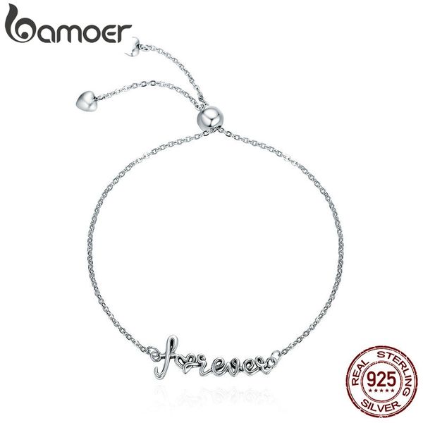 bamoer 100% 925 sterling silver love forever letter alphabet women chain link bracelet adjustable sterling silver jewelry scb042, Golden;silver
bamoer 100% 925 sterling silver love forever letter alphabet women chain link bracelet adjustable sterling silver jewelry scb042, Golden;silver