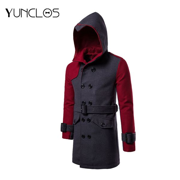 yunclos elegant men's woolen coat on winter double-breasted& hooded belt& casual& long trench coat, Black
yunclos elegant men's woolen coat on winter double-breasted& hooded belt& casual& long trench coat, Black