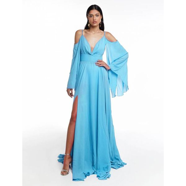 2020 solid color prom dress elegant high waist split dress off shoulder long deep v bridesmaid evening dress female, White;black
2020 solid color prom dress elegant high waist split dress off shoulder long deep v bridesmaid evening dress female, White;black