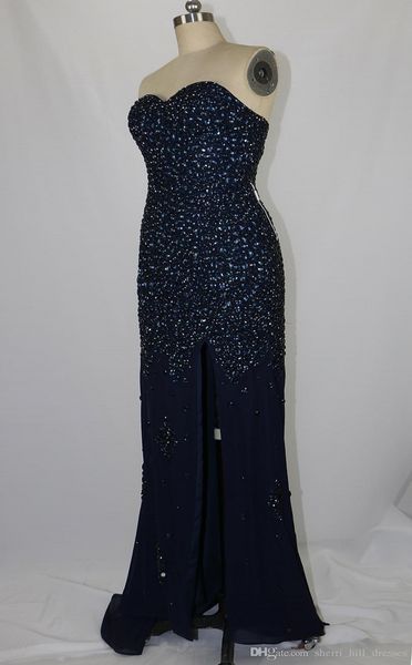 women mermaid evening dresses long prom gowns real images mermaid side slit navy chiffon diamond rhinestone formal party dresses, Black
women mermaid evening dresses long prom gowns real images mermaid side slit navy chiffon diamond rhinestone formal party dresses, Black
