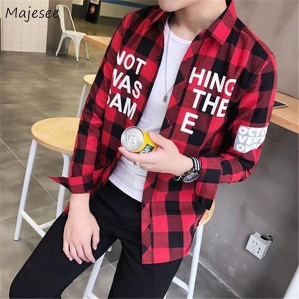men shirts plaid letter printed loose plus size 3xl fashion korean style harajuku single breasted chic male ces casual, White;black
men shirts plaid letter printed loose plus size 3xl fashion korean style harajuku single breasted chic male ces casual, White;black