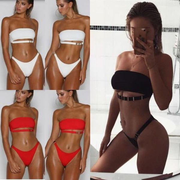 womens brazilian thongs bandage bikini swimsuit swimwear women bikini set high waisted bathing suit brazilian biquini maillot suit, White;black
womens brazilian thongs bandage bikini swimsuit swimwear women bikini set high waisted bathing suit brazilian biquini maillot suit, White;black