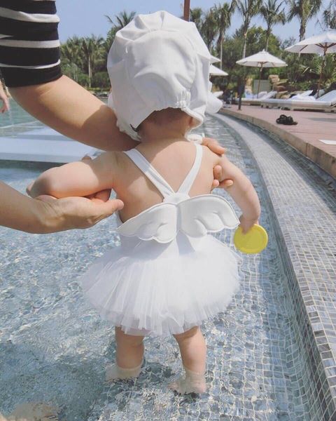 baby children's swim one-piece angel wings swimming suit princess baby girl's 61 dance suit girl's swimsuit, White;black 
baby children's swim one-piece angel wings swimming suit princess baby girl's 61 dance suit girl's swimsuit, White;black