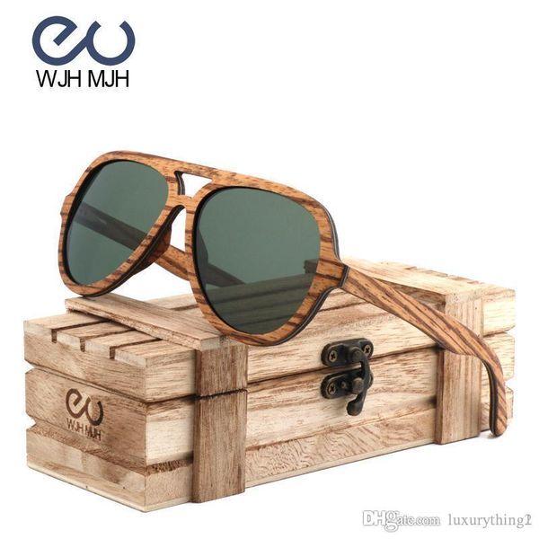 classic pilot sunglasses polarized g15 glass lens fashion women men brand zebra wood frame eyewear mirror oculos de sol uv400, White;black
classic pilot sunglasses polarized g15 glass lens fashion women men brand zebra wood frame eyewear mirror oculos de sol uv400, White;black