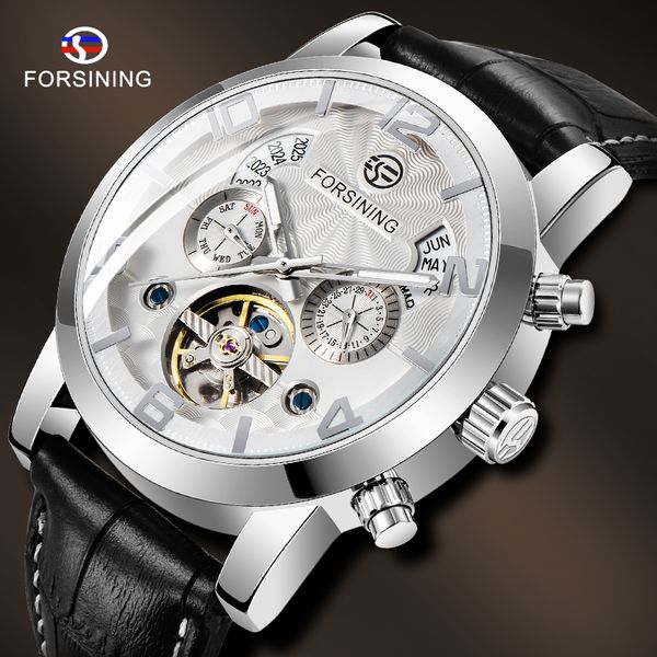 forsining leather strap white dial date automatic watch silver steel case month display men mechanical watch male business clock, Slivery;brown
forsining leather strap white dial date automatic watch silver steel case month display men mechanical watch male business clock, Slivery;brown