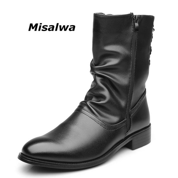 misalwa men motorcycle boots quality black leather mid-calf boot male 2018 winter autumn height increase fur zipper botas hombre
misalwa men motorcycle boots quality black leather mid-calf boot male 2018 winter autumn height increase fur zipper botas hombre