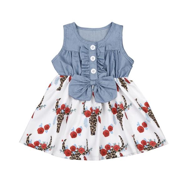 1-5y infant baby girl сладкое платье без рукавов сарафаны джинсовый застегнутом цветочные гофрированные платья, Red;yellow 
1-5y infant baby girl сладкое платье без рукавов сарафаны джинсовый застегнутом цветочные гофрированные платья, Red;yellow