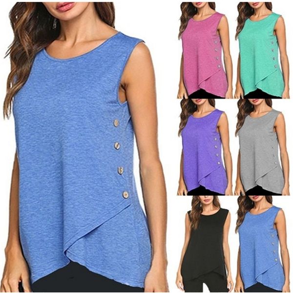 2019 summer slim s asymmetric sleeveless decorative 2019 summer slim button t-shirt buttons asymmetric sleeveless button decorative t-shirt, White
2019 summer slim s asymmetric sleeveless decorative 2019 summer slim button t-shirt buttons asymmetric sleeveless button decorative t-shirt, White