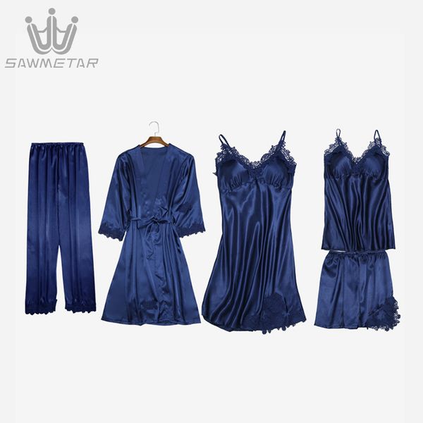 women lace pajamas silk pijama satin sleepwear 5 pieces sleep lounge summer pyjama home wear with chest pads nighty, Black;red
women lace pajamas silk pijama satin sleepwear 5 pieces sleep lounge summer pyjama home wear with chest pads nighty, Black;red