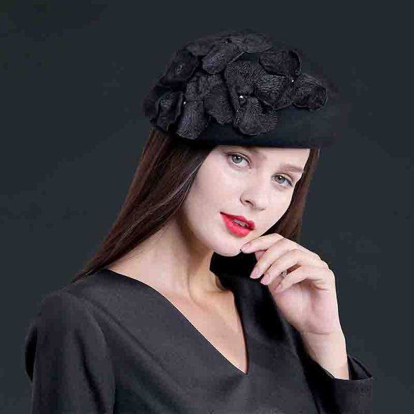 2019 custom hats female solid color fashion hats elegant small hat flowers wool fashion beret, Blue;gray
2019 custom hats female solid color fashion hats elegant small hat flowers wool fashion beret, Blue;gray