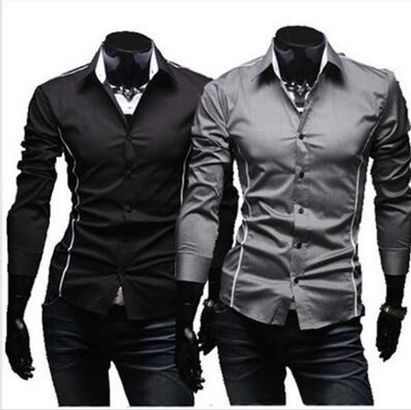 new fashion men's long sleeve shirts cotton mens slim dress shirts for men business shirts black, White;black
new fashion men's long sleeve shirts cotton mens slim dress shirts for men business shirts black, White;black