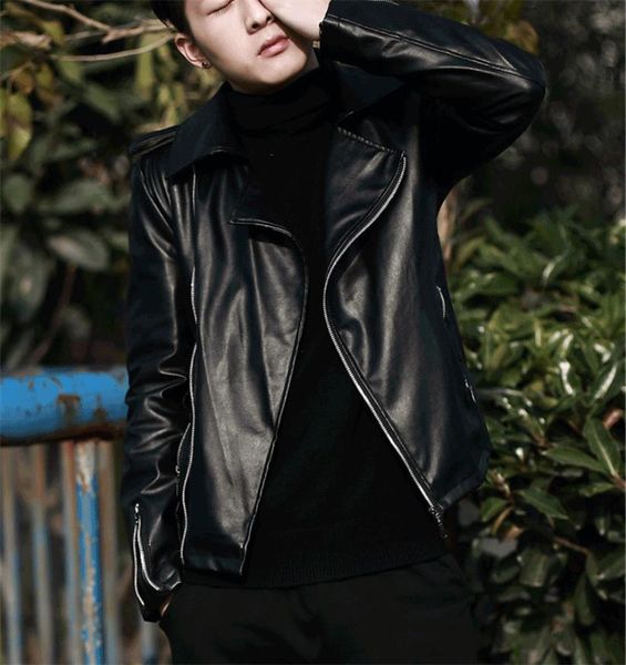 short lapel zipper black s-xxlpu leather jacket coats american and european young and energetic boys handsome personality jacket
short lapel zipper black s-xxlpu leather jacket coats american and european young and energetic boys handsome personality jacket