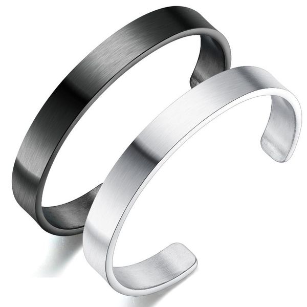 10mm classic custom cuff bangle for men women stainless steel simple bracelets lover diy personalize jewelry, Black
10mm classic custom cuff bangle for men women stainless steel simple bracelets lover diy personalize jewelry, Black