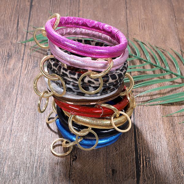 wholesale- trendy fashion ins designer cute lovely glittering leather bangle keychain bracelet for woman with key ring, Black
wholesale- trendy fashion ins designer cute lovely glittering leather bangle keychain bracelet for woman with key ring, Black