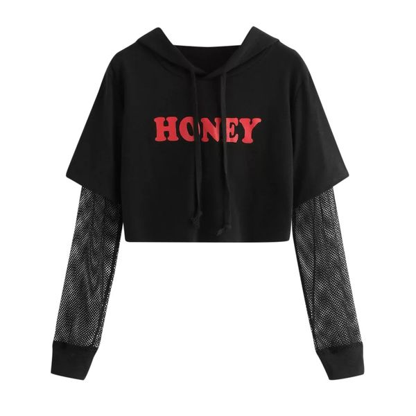 honey printing hoodies sweatshirts mesh long sleeve short lumbar hoodies women fashion pullovers sudaderas mujer #10t, Black
honey printing hoodies sweatshirts mesh long sleeve short lumbar hoodies women fashion pullovers sudaderas mujer #10t, Black