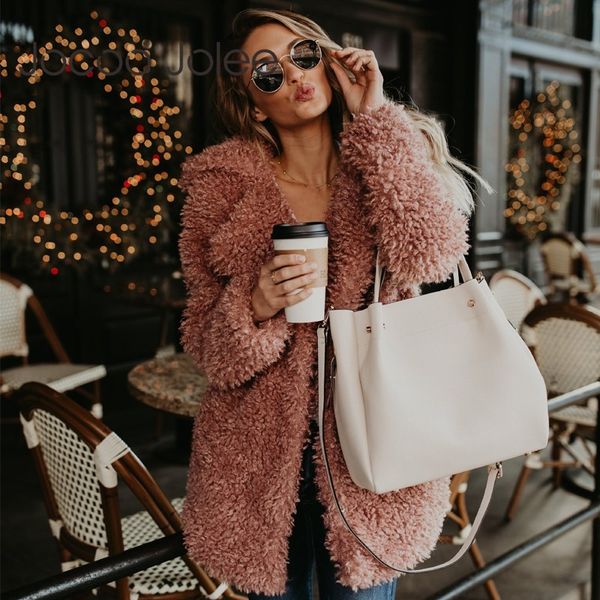 jocoo jolee women faux fur coat winter teddy coat fluffy jacket vintage long sleeve overcoat female trench wool plus size, Black
jocoo jolee women faux fur coat winter teddy coat fluffy jacket vintage long sleeve overcoat female trench wool plus size, Black