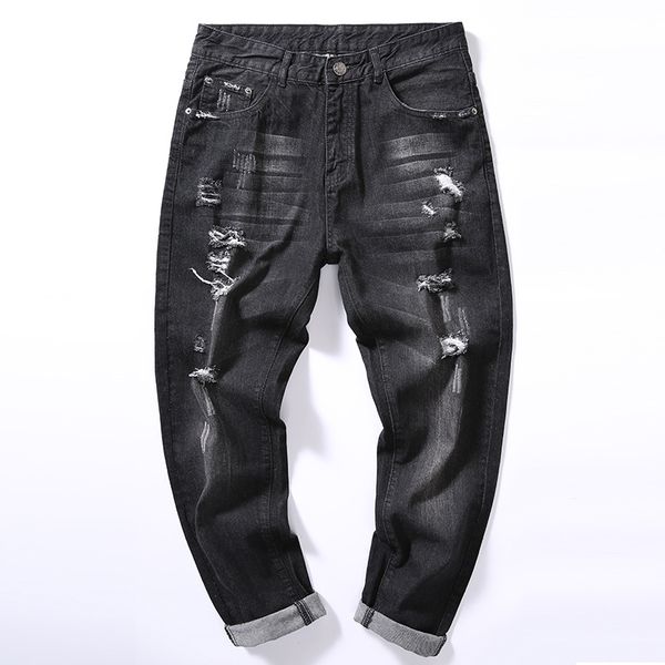 2020 japan style mens hole ripped jeans black mens casual classical pencil denim pants large size 42 fashion mid pants, Blue
2020 japan style mens hole ripped jeans black mens casual classical pencil denim pants large size 42 fashion mid pants, Blue