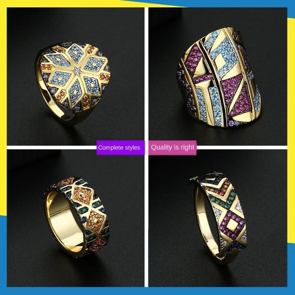 european and american new fashion color geometric diamond ring european and american ins fashion retro personality trend ring, Golden;silver
european and american new fashion color geometric diamond ring european and american ins fashion retro personality trend ring, Golden;silver