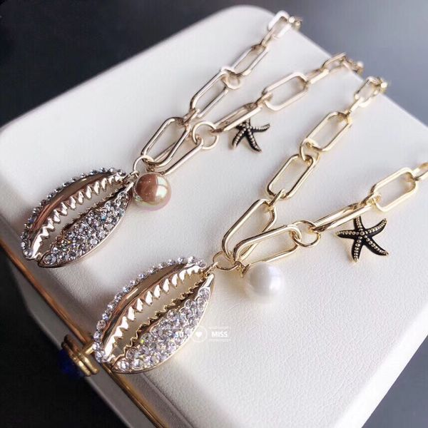 fashion chain necklace personalized sea star with sea shell pendant choker necklace for women pendant jewelry accessories gift, Silver
fashion chain necklace personalized sea star with sea shell pendant choker necklace for women pendant jewelry accessories gift, Silver