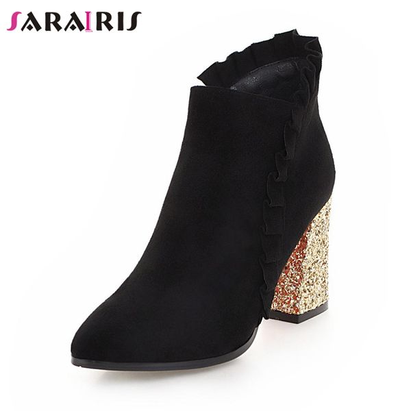 sarairis new large size 33-43 solid 8.5cm high heels zip pointed toe black shoes woman autumn 2018 casual ankle boots
sarairis new large size 33-43 solid 8.5cm high heels zip pointed toe black shoes woman autumn 2018 casual ankle boots