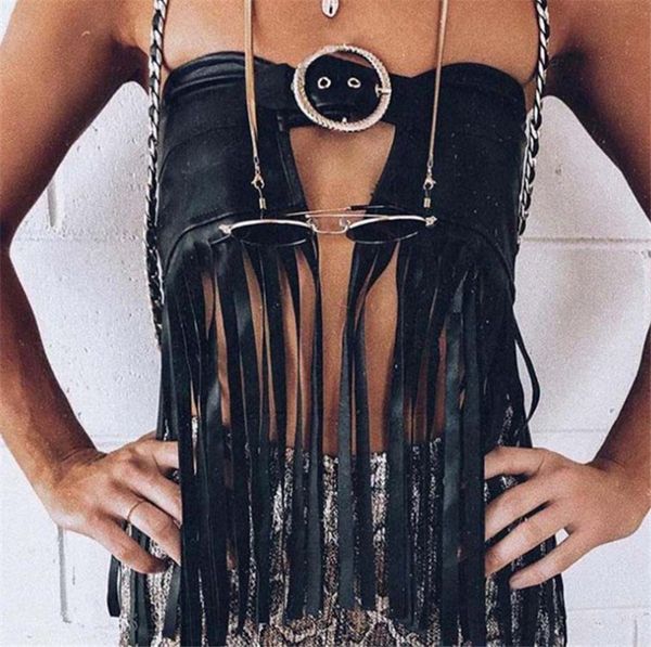 women designer pu strapless casual pure color sleeveless tassel crop women clothing, White
women designer pu strapless casual pure color sleeveless tassel crop women clothing, White