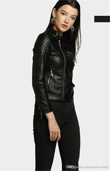 collar ladies outerwear with zipper skinny faux leather jackets autumn pu short womens coats casual long sleeve stand, Black
collar ladies outerwear with zipper skinny faux leather jackets autumn pu short womens coats casual long sleeve stand, Black