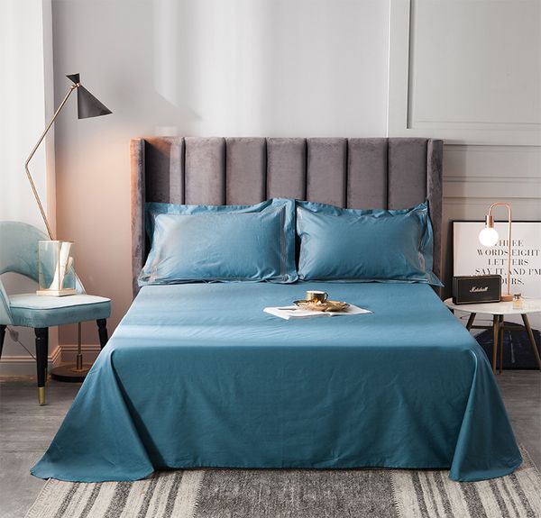 l 4-piece bedding set cotton satin embroidered quilt cover simple green cotton bedsheet 1.8m m l bedding