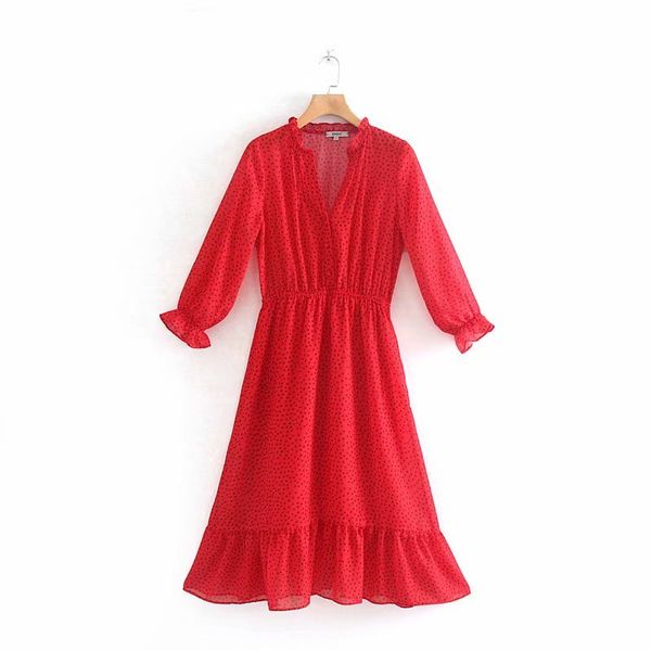 2019 women v neck polka dot print elastic waist midi dress female agaric lace chiffon vestidos hem pleats ruffles dresses ds2833, Black;gray
2019 women v neck polka dot print elastic waist midi dress female agaric lace chiffon vestidos hem pleats ruffles dresses ds2833, Black;gray