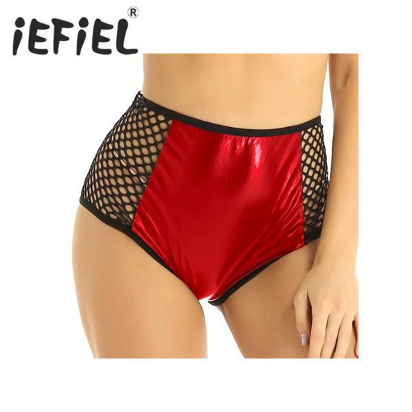 women ladies shiny metallic high waist fishnet patchwork shorts for dancing raves festivals costumes clubwear party shorts, White;black
women ladies shiny metallic high waist fishnet patchwork shorts for dancing raves festivals costumes clubwear party shorts, White;black