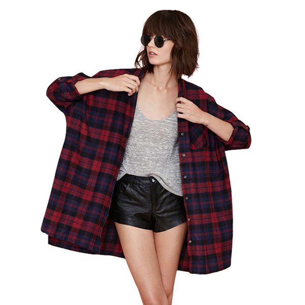 bunker single 2019 row loose coat lapel long sleeves easy shirt female, Red;white
bunker single 2019 row loose coat lapel long sleeves easy shirt female, Red;white