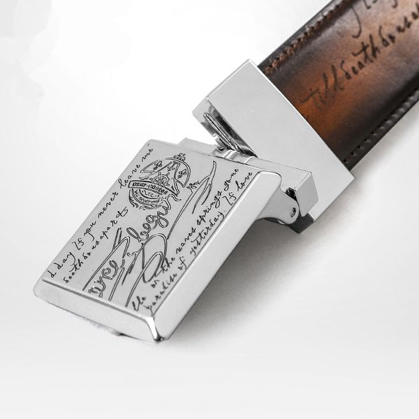 men's genuine leather business belt handmade personality formal smooth letter buckle youth pants for male, Black;brown
men's genuine leather business belt handmade personality formal smooth letter buckle youth pants for male, Black;brown