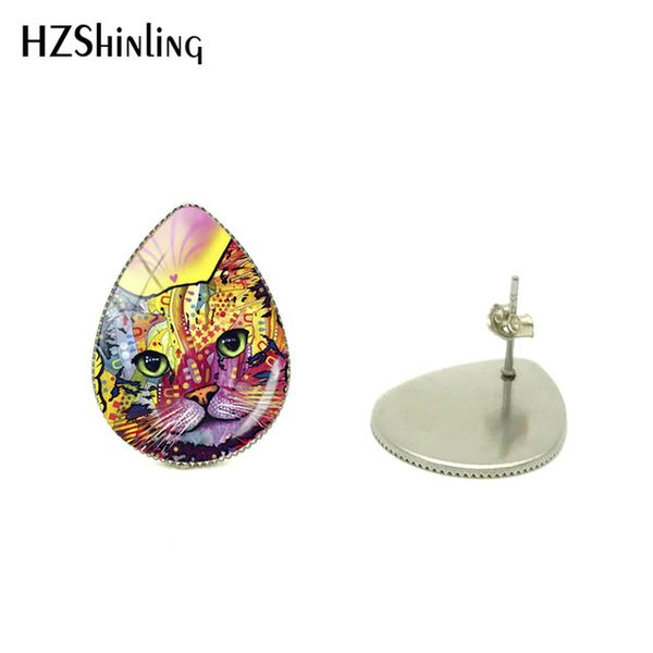 new colorful cats family paintings abstract designs tear drop shaped glass cabochon earrings glirls women jewelry earrings, Golden;silver
new colorful cats family paintings abstract designs tear drop shaped glass cabochon earrings glirls women jewelry earrings, Golden;silver