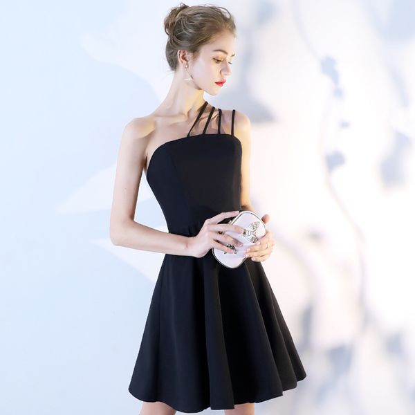 little black party dresses one shoulder summer style short cocktail dress, White;black
little black party dresses one shoulder summer style short cocktail dress, White;black