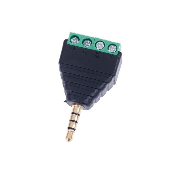 4pole stereo av screw terminal jack 3.5mm male 4pin terminal plug connector