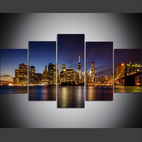 5 piece large size canvas wall art pictures creative brooklyn bridge park night scenery art print oil painting for living room decor
5 piece large size canvas wall art pictures creative brooklyn bridge park night scenery art print oil painting for living room decor