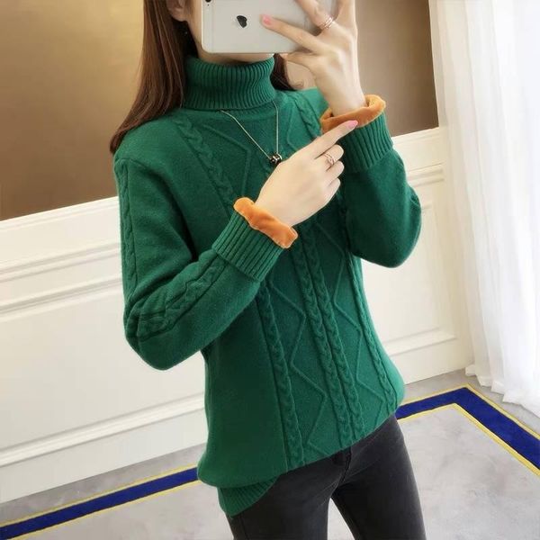 women's sweaters fashion slim sweater large size plus velvet warm pullover turtleneck women autumn and winter, White;black
women's sweaters fashion slim sweater large size plus velvet warm pullover turtleneck women autumn and winter, White;black