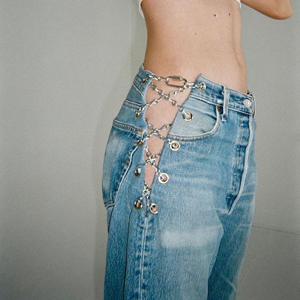 high waist women straight jeans chain lace up side slit pants harajuku denim trousers irregular palazzo loose summer 2020, Blue
high waist women straight jeans chain lace up side slit pants harajuku denim trousers irregular palazzo loose summer 2020, Blue