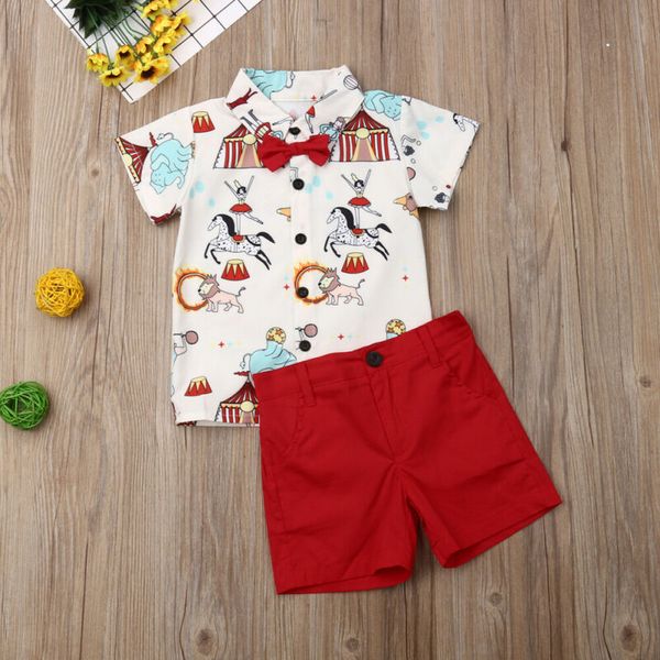 two pieces set gentleman infant baby boy clothes set summer cartoon short sleeve shorts outfit, White
two pieces set gentleman infant baby boy clothes set summer cartoon short sleeve shorts outfit, White