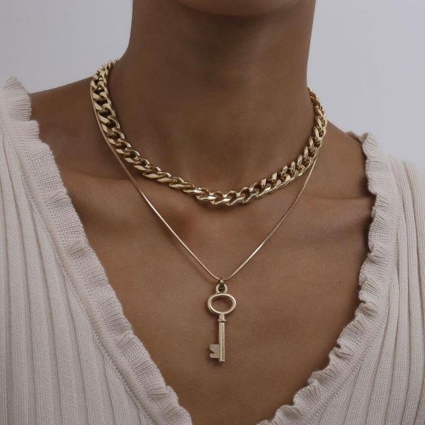 punk hip hop key pendant statement necklace snake bone chain necklace gold silver color aluminum chain neck collar jewelry
punk hip hop key pendant statement necklace snake bone chain necklace gold silver color aluminum chain neck collar jewelry