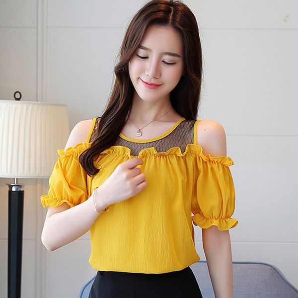 casual chiffon blouse crop mesh patchwork shirt women casual slash neck female blusas rk, White
casual chiffon blouse crop mesh patchwork shirt women casual slash neck female blusas rk, White